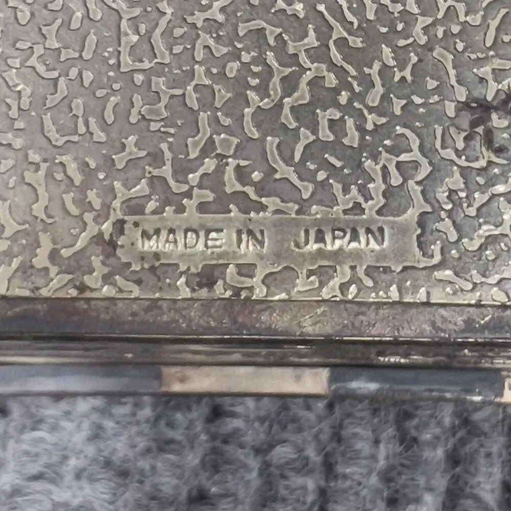 Vintage Trinket Vanity Box Wooden‎ Lined Inside Silvertone Detailed 4x3 Japan